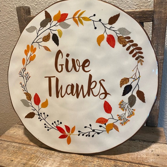 Fall Cake Stand, Give Thanks Cake Stand, Thanksgiving Cake Stand, Cake Stand - Picture 3 of 15